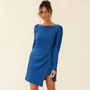 Thank Me Later Navy Blue Backless Dress Saints + Secrets XS